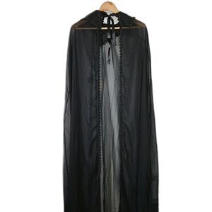 Witchy Gothiccore Halloween Costume Cosplay Floor Length Sheer Cape